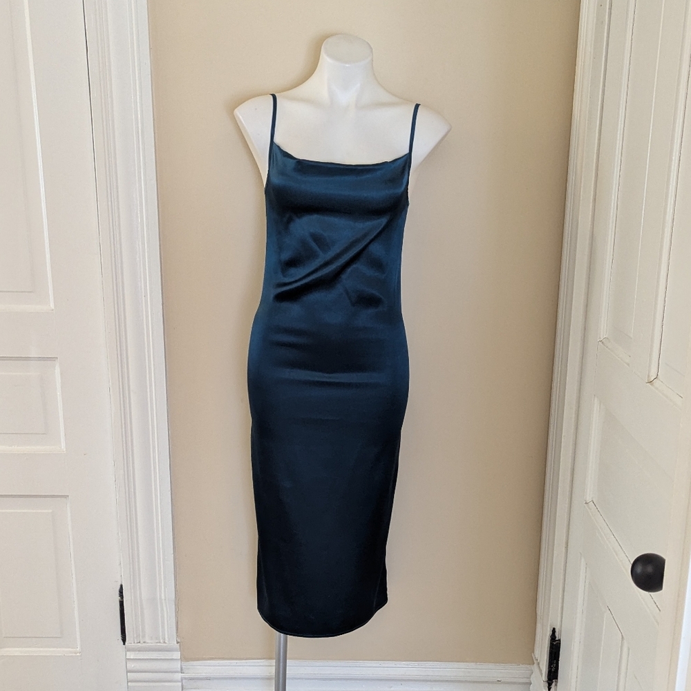 Green dark green midi dress size S